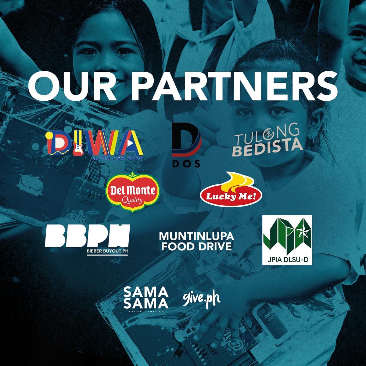 givedotph's tweet photo. We would like thank our partners who chose our communities as beneficiaries of their own fundraising &amp; those who donated in-kind:

✨ Dos Outerwear
✨ Tulong Bedista
✨ JPIA DLSU-D
✨ CSR: DIWA 2020
✨ Bieber Buyout Philippines
✨ Lucky Me!
✨ Del Monte
✨ Muntinlupa Food Drive https://t.co/TTw6x5hB43