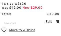 GeorgeRose86's tweet photo. @Topshop trying to buy some jeans online - but the incorrect price is being charged when I try to check out. they are advertised as "Was £42.00 Now £32.00", but am being charged the full price £42. Thanks! https://t.co/mJlv07itx3