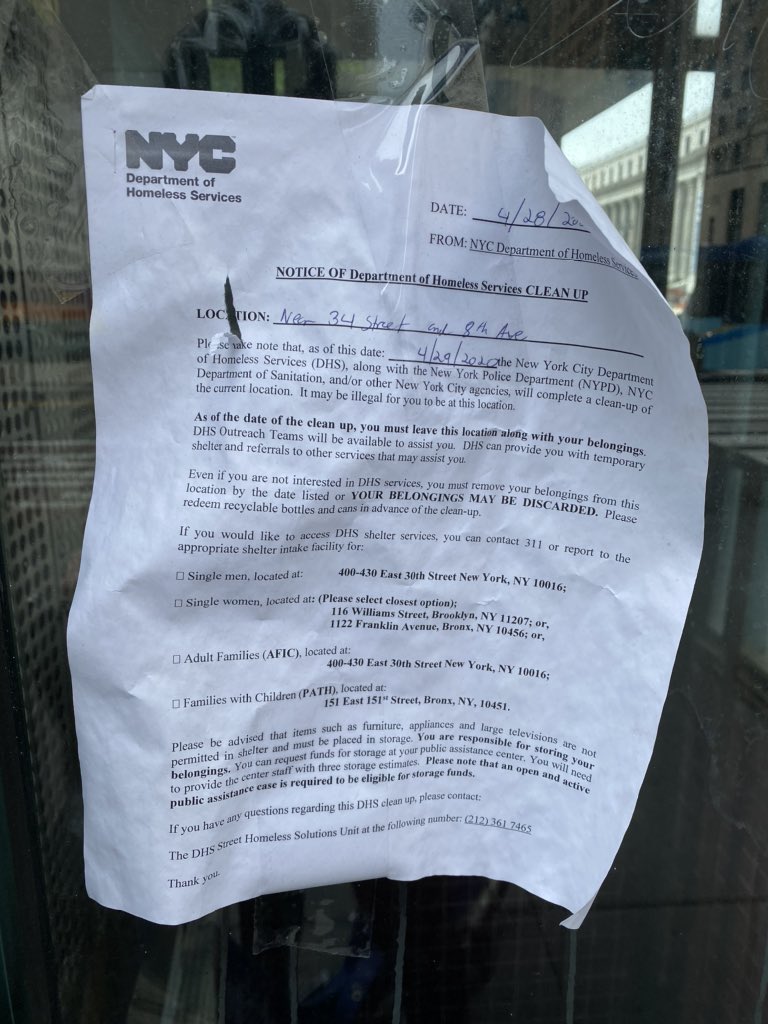 humandotnyc's tweet photo. The volume in which @NYCMayor’s admin is conducting sweeps is absolutely horrifying, especially as medical and public health experts condemn it and the CDC advises against it.
We found two more today.
#SweepWatch #HomelessCantStayHome https://t.co/iz9l8U5ebA