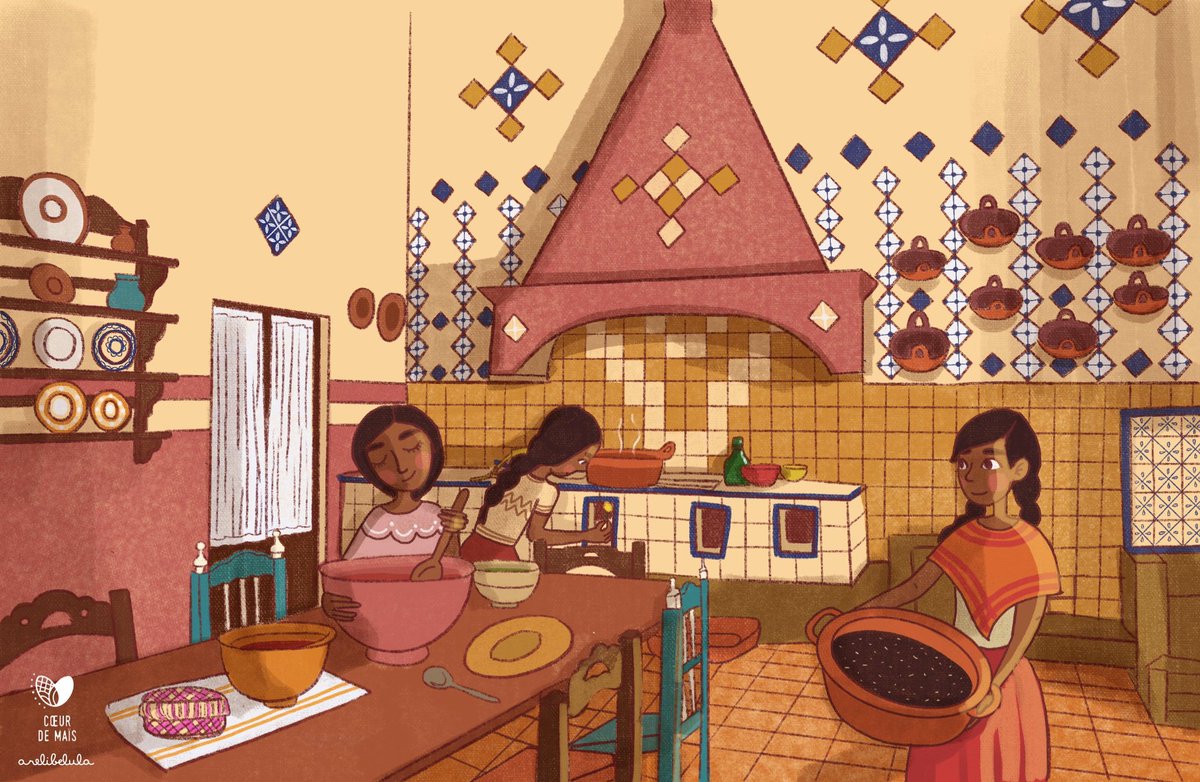 Lycaones's tweet photo. Cocineras de Puebla, por la artista mexicana Arelly Cuevas

fuente: .@CoeurdeMais 
artista: .@Arelibelula https://t.co/DHDC9ZUna2