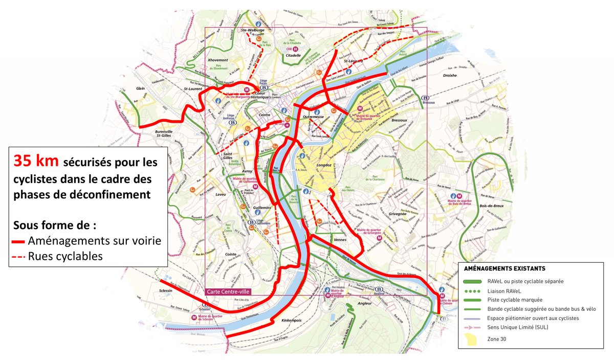 Bonne nouvelle : la <a href="/VilledeLiege/">Ville de Liège</a> vient d'annoncer une série de mesures pour la mobilité douce pendant le #déconfinement. 35 km de nouveaux itinéraires #vélo sont prévus et une task force, à laquelle urbAgora sera associée, est mise en place. <a href="/Lelievre_Adrien/">Adrien Lelièvre</a> <a href="/M_Chassignet/">Mathieu Chassignet</a>