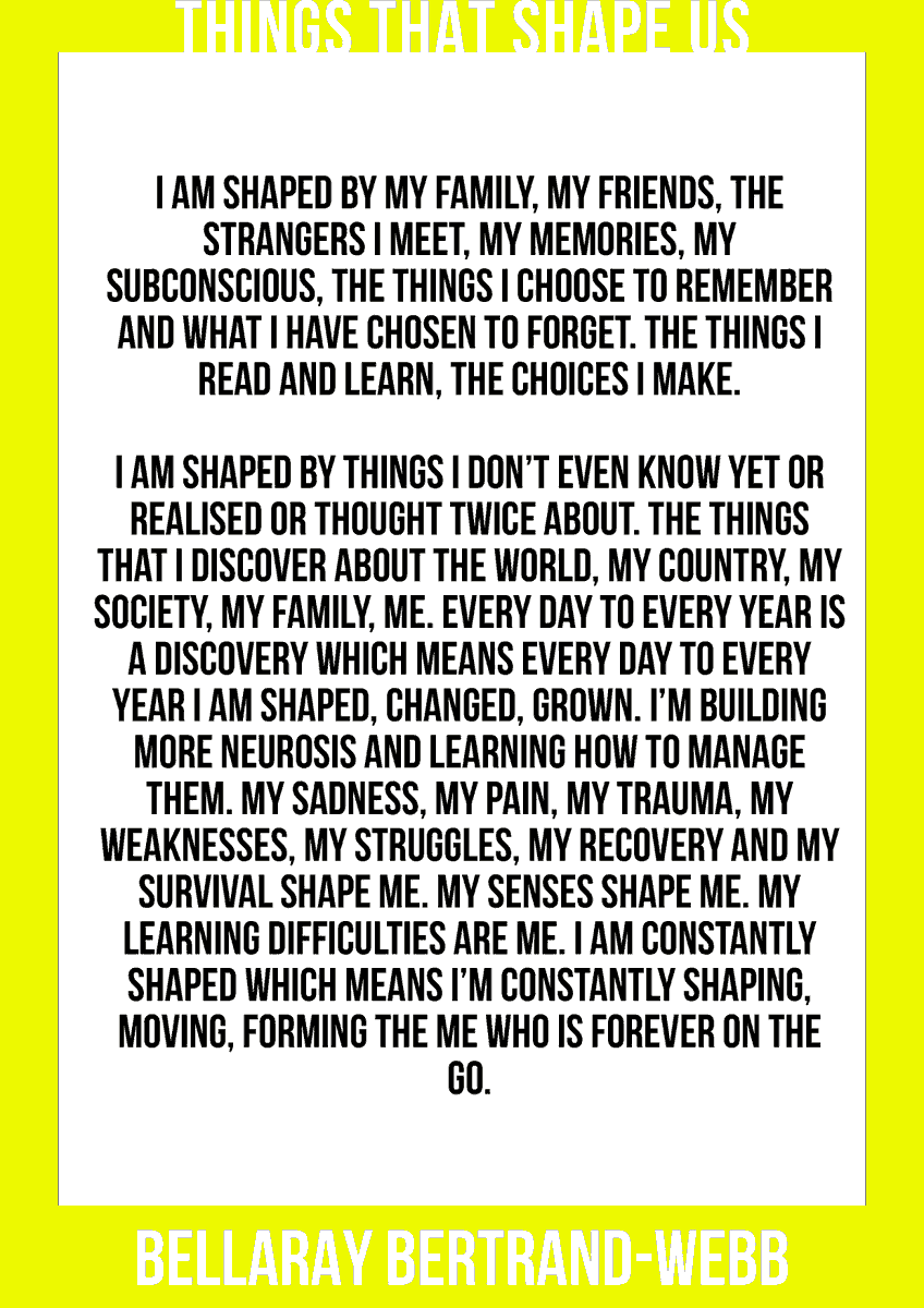 StoneCrabsTC's tweet photo. last but by no means least in our #THINGSTHATSHAPEUS series...
INTRODUCING Bellaray Bertrand-Webb π
Thank you to everyone for reading and following the pieces!
There is SO much more coming this year from us, stay tuned βπ½
#SCYD2020 #WhenInIsolation https://t.co/Quz3fCE7mz