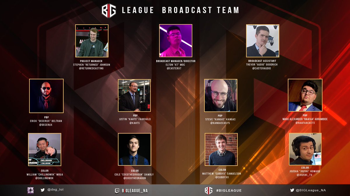 Please join us in welcoming this season's broadcast team!

We’re looking forward to a fantastic season with incredible talent! 

Who’s ready to become this season's Big League Champion?!

#Bigleague