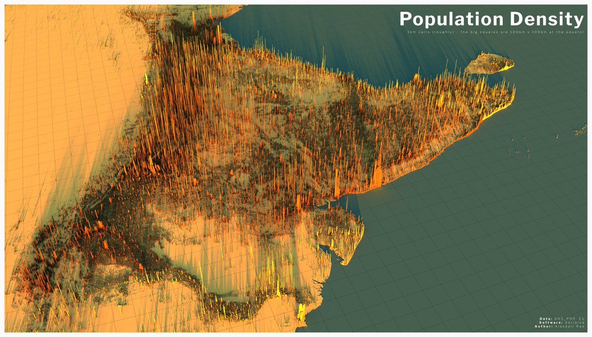 the final batch of these population density maps (for now) focuses on India and its neighbours, from different perspectives - with the final one offering a closer look at Sri Lanka