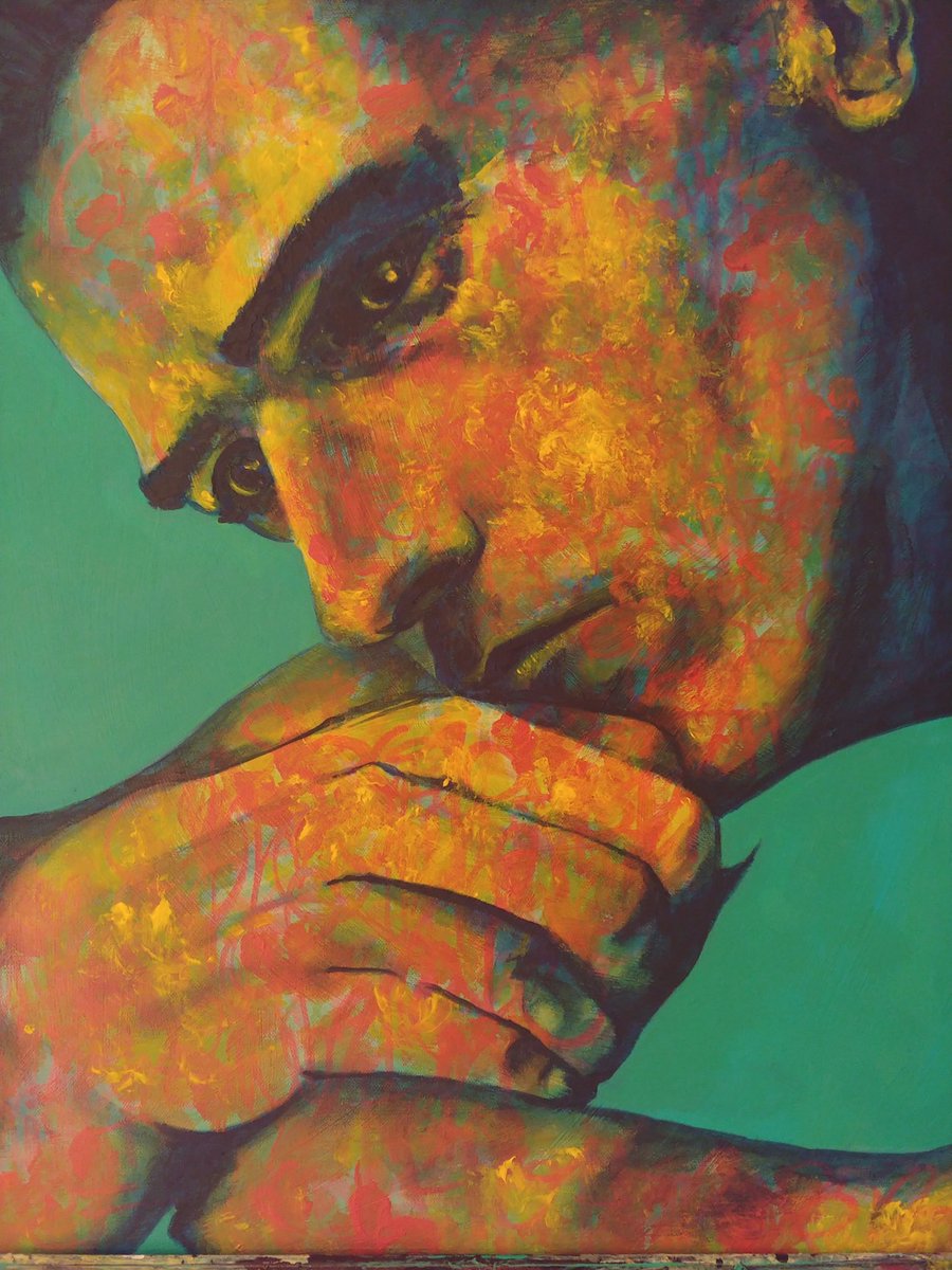 TheJennyLam's tweet photo. SLAYSIAN #artist no. 18: Justin Suico, "Lady in Red"; "A thinking man," both #acrylic, #ink, #plaster, and #moldingpaste & 24 x 24 in. https://t.co/QPqj0BGQW5 (More about the virtual exhibition at https://t.co/gG22d4bvx7)
#Art #Chicago #Painter #Paintings #Painting #FineArt https://t.co/rpbRr1sLTr