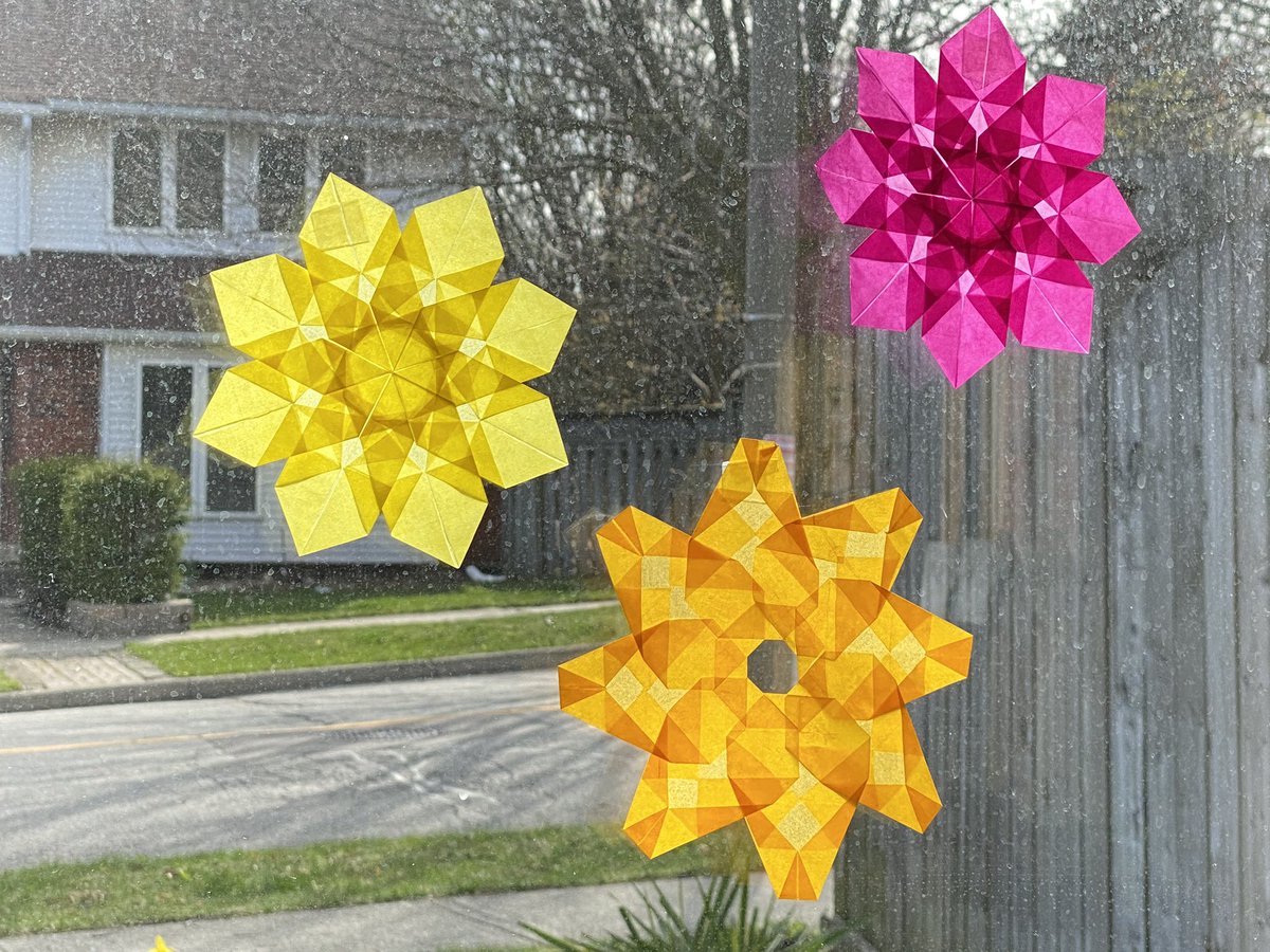girls_can's tweet photo. It has reached the stage of #StuckInlockdown where even origami seems fun. #Origami #windowstars https://t.co/sjOrmn0k4H