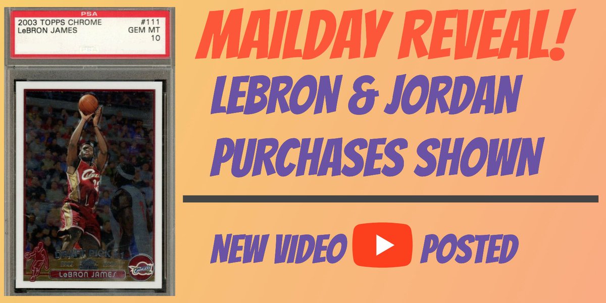 585SportsCards's tweet photo. New Mailday Vid!: See what Lebron and Jordan cards I've been buying (among others). Hope you enjoy! https://t.co/u0HU1cYZVl

#thehobby #basketball #baseballcards #LeBronJames #MichaelJordan #TheLastDance #NBA https://t.co/VtNxKhaAQG