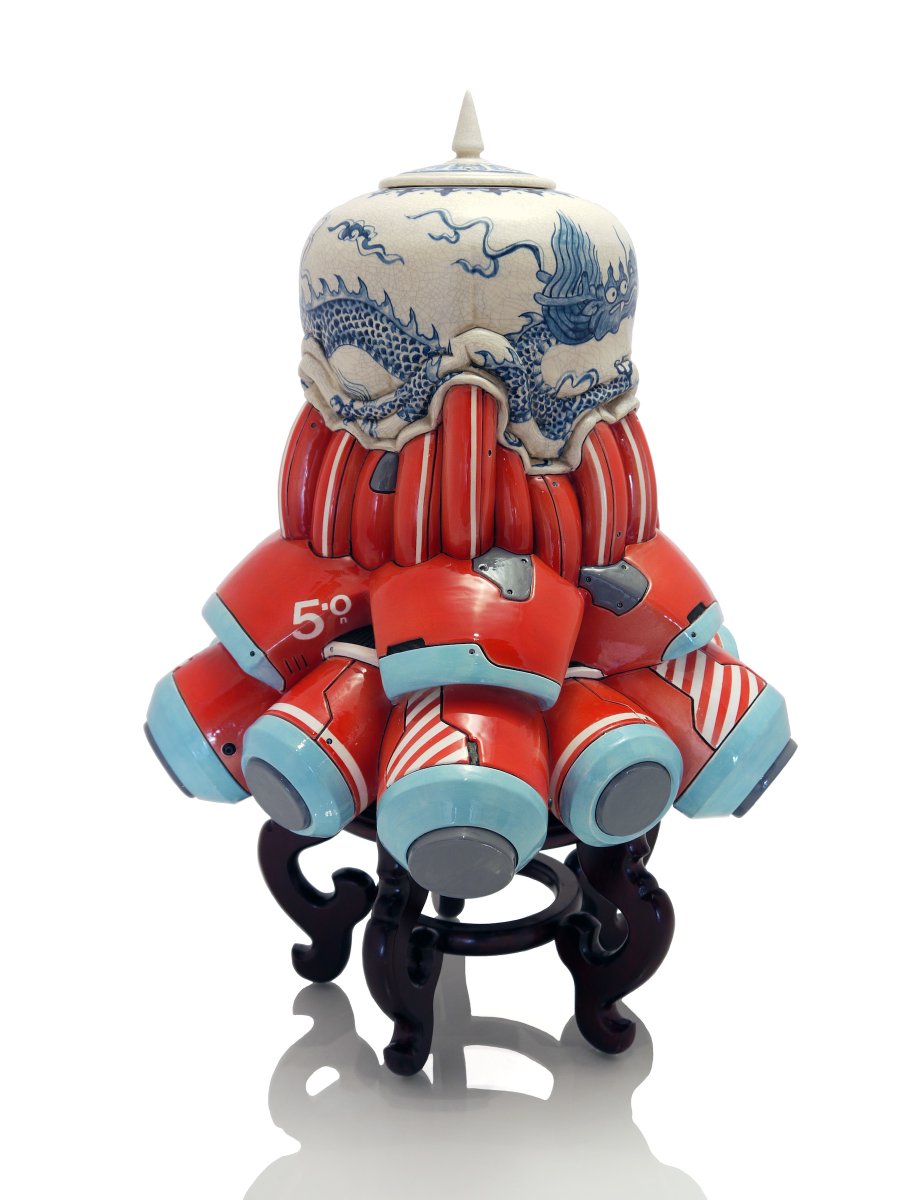 BurrardArts's tweet photo. With his beloved 'Manga Ormolu' series, #BrendanTang sparks dialogue on contemporary culture, technology, and globalization through a fabricated relationship between ceramic tradition and techno-Pop Art.

Read an article about Brendan Tang's practice at https://t.co/3MU6SNxCQD. https://t.co/Y1N5E8Ru4L