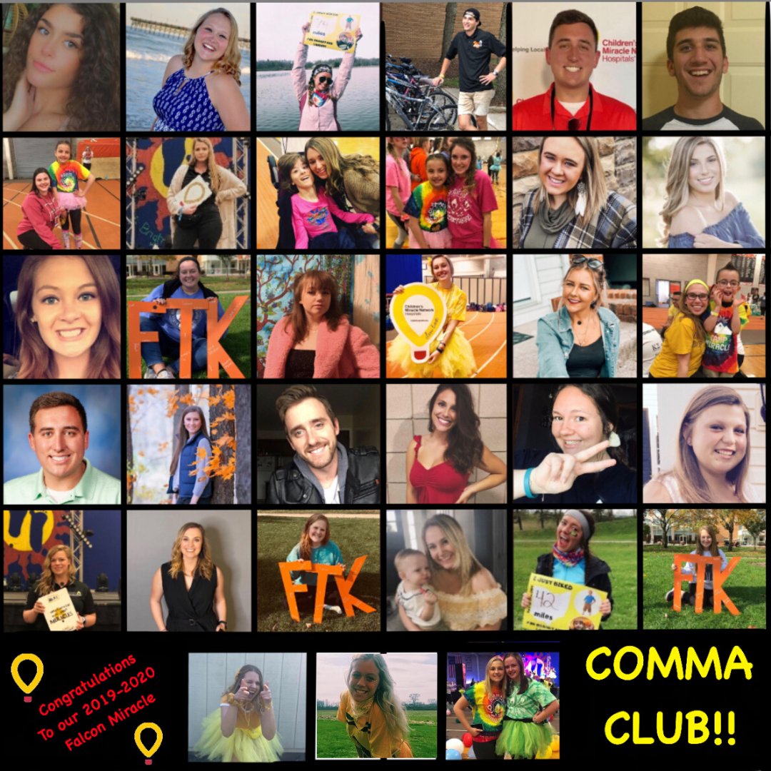 CONGRATULATIONS to our COMMA CLUB members! Thank you for all of your hard work and dedication to the kids! All of us at Falcon Miracles thank you!