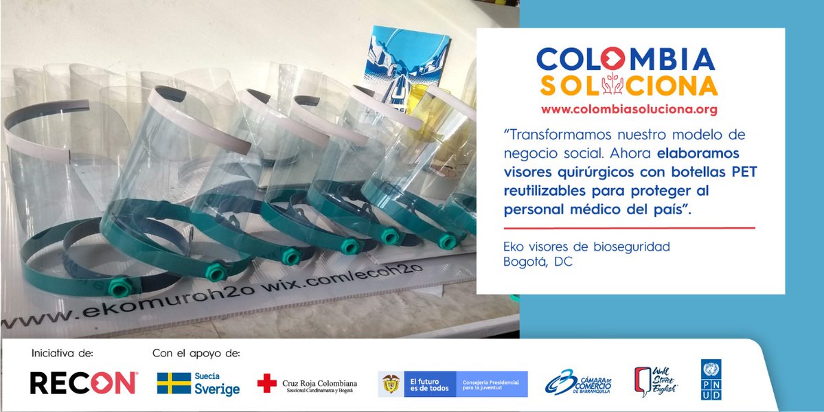 ⚕️Hasta 10.000 caretas de bioseguridad serán DONADAS, con tu aportes, a personal médico en Bogotá durante #COVIDー19. Te apoyamos #EmprendimientoSocial @EkogroupH2O. Cuéntanos, cómo avanza tu iniciativa? Deseas apoyarlos? 👇 : colombiasoluciona.org/proyecto/eko-v…