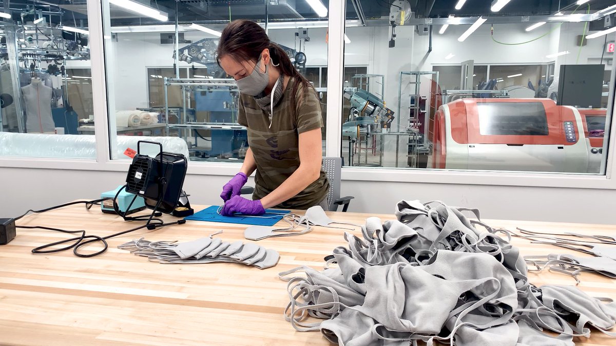 In a collaboration effort at <a href="/DrexelUniv/">Drexel University</a> and under the direction of Genevieve Dion, The Pennsylvania Fabric Discovery Center (<a href="/pafdc_cff/">PA FDC @ CFF</a>) is working on meeting the demand for PPE and other resources by producing new types of washable/reusable masks and respirators. #GetNerdyPHL