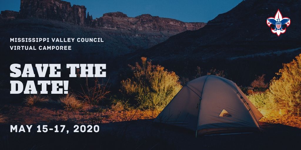 MVCBSA141's tweet photo. We hoped you checked in to the #CampIn and had a great time #ScoutingAtHome!  Now, save the date for the Mississippi Valley Council's first ever virtual camporee May 15-17! https://t.co/BTC753ZMHw