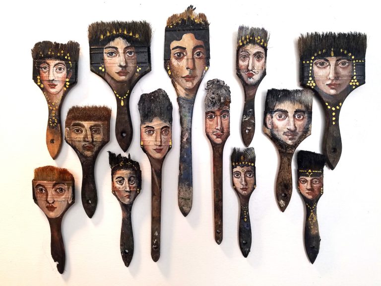 french___75's tweet photo. Alexandra Dillon's portraits painted on everyday objects https://t.co/AsozZef3lS