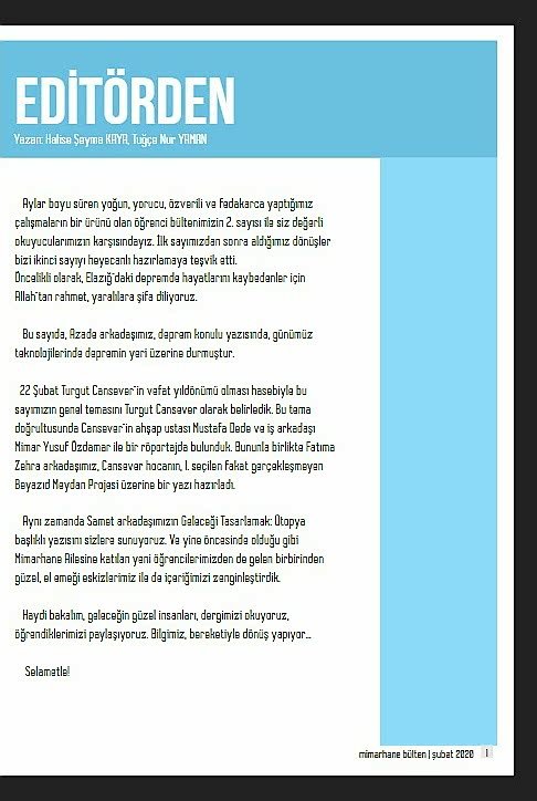 hibrahimduzenli's tweet photo. @MSMBmimarhane Mimarhane Öğrenci Bülteni'nin 2. sayısı yayımlandı. "Turgut Cansever Özel Sayısı"nda özellikle röportajlar dikkat çekici. 👏🏻 @MSMBmimarhane 

Sayı2: https://t.co/VWli4JpR8A
Sayı1: https://t.co/U1VwU5L1Tz https://t.co/9y6Pwxj3vc