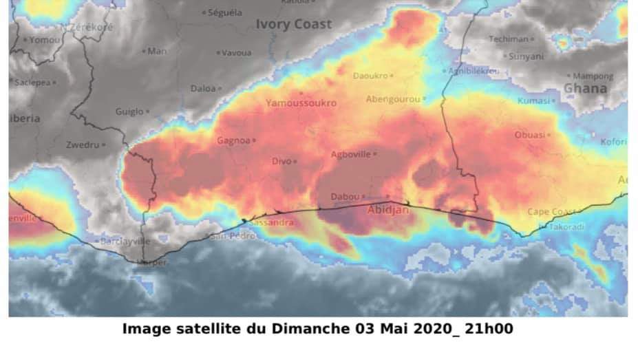 sodexam's tweet photo. [ALERTE] Le District d'Abidjan déjà touché par des pluies sera intéressé les heures à venir par des pluies modérées à fortes, des rafales de vents.
Des cumuls importants pourraient occasioner des inondations notamment à Yopougon, Cocody, Abobo, Bingerville et environs.
🗓 21h15 https://t.co/R8Kk3bdecg