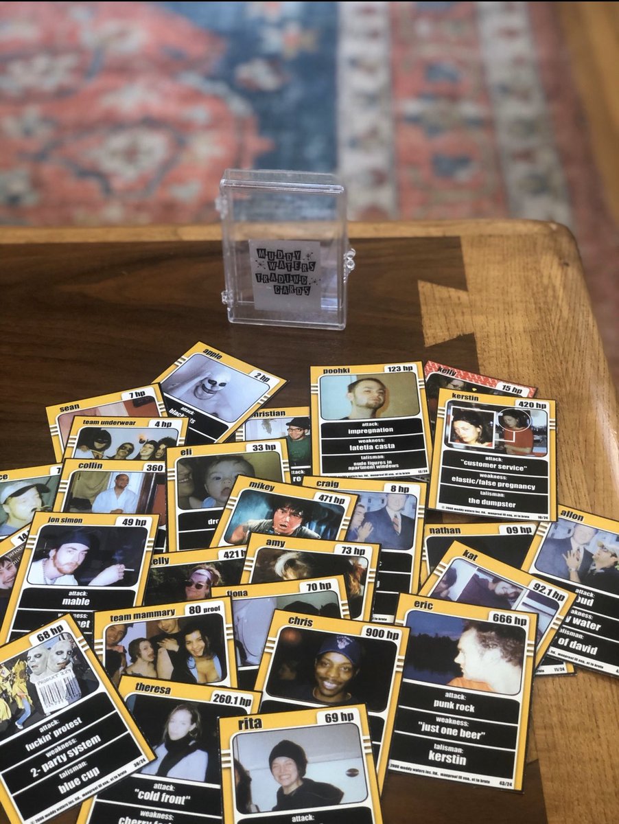 Late Nineties early 2000’s Squad. 
Apple, our in house genius in that era, made these amazing baseball cards for all the different kind of jerks who work at Muddys.