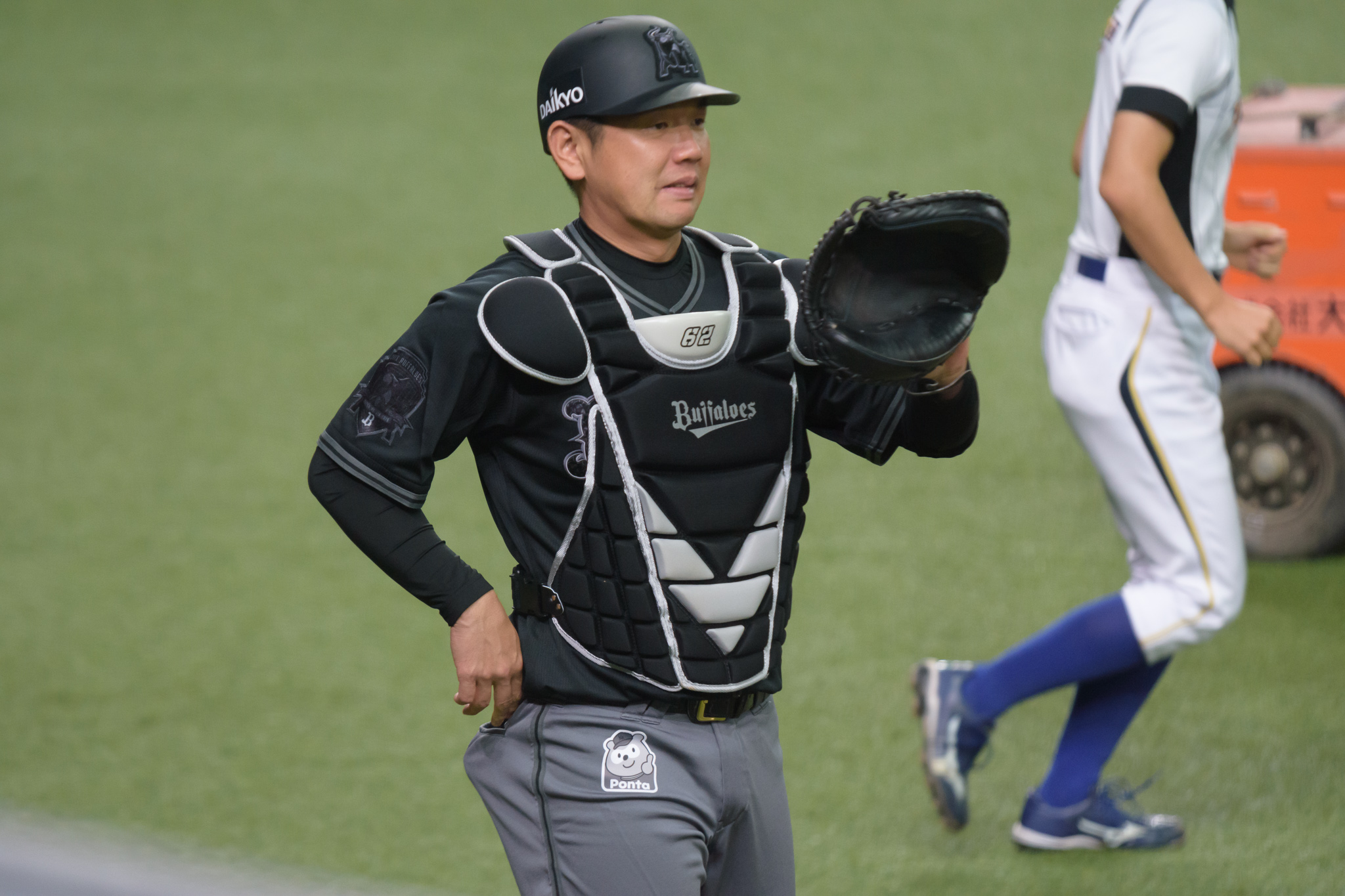 元オリックスバッファローズ、背番号62、山崎勝己捕手実使用ユニフォーム、 元オリックスバッファローズ、背番号62、山崎勝己捕手実使用