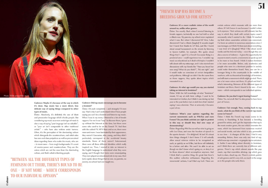 EloiseBouton's tweet photo. 👀✨Merci au magazine britannique @cadencesite pour cette #interview sur @madame_rap, #féminisme et journalisme ! https://t.co/54322dMcdz https://t.co/BVb4J5Ddj8