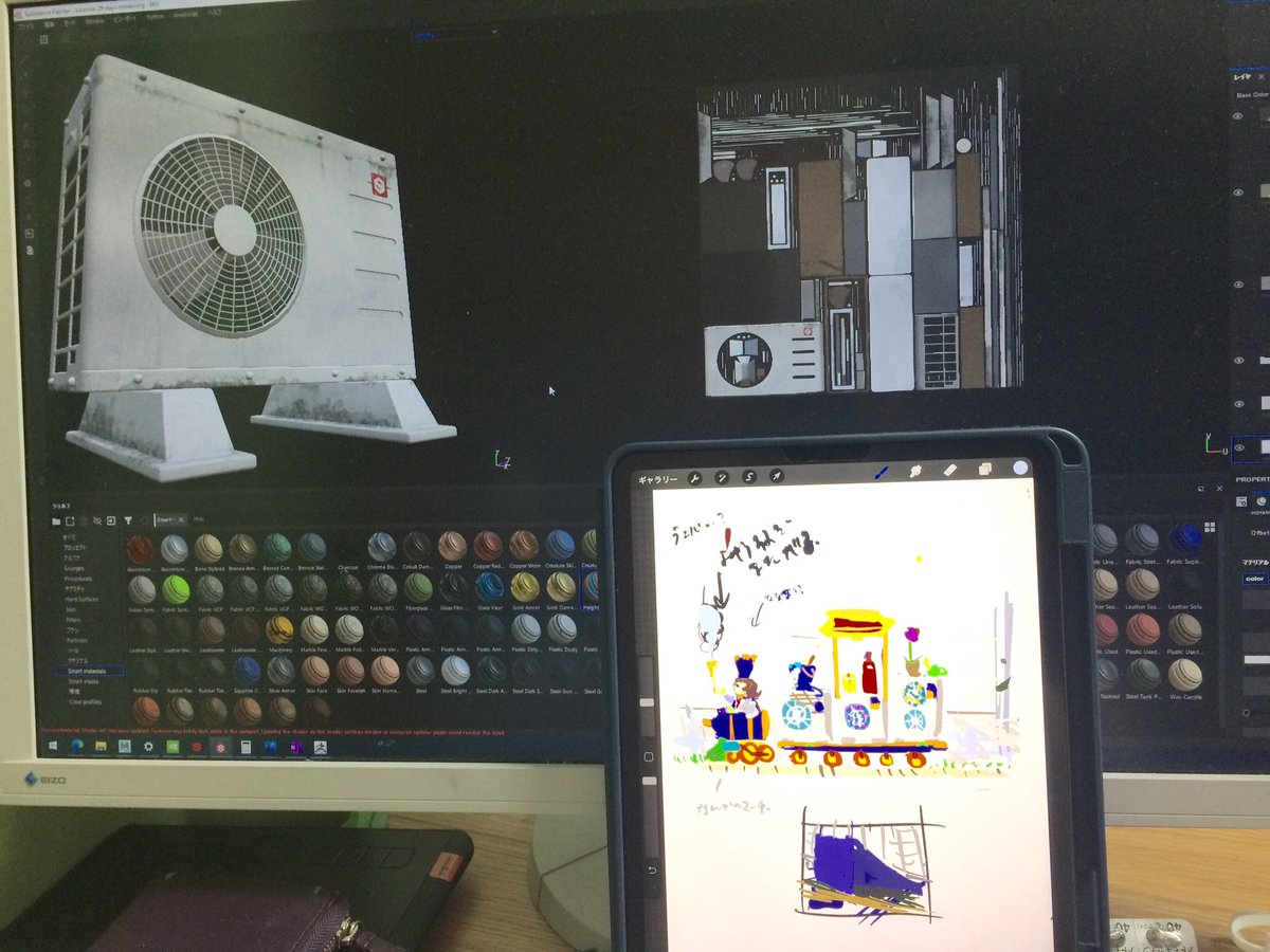gamolee's tweet photo. Mayaとsubstanceで、チュートリアル見ながら作りました(息切れ)
色々学べたので、生かしてなんかしら作るぞおお https://t.co/svSFHtIRoy