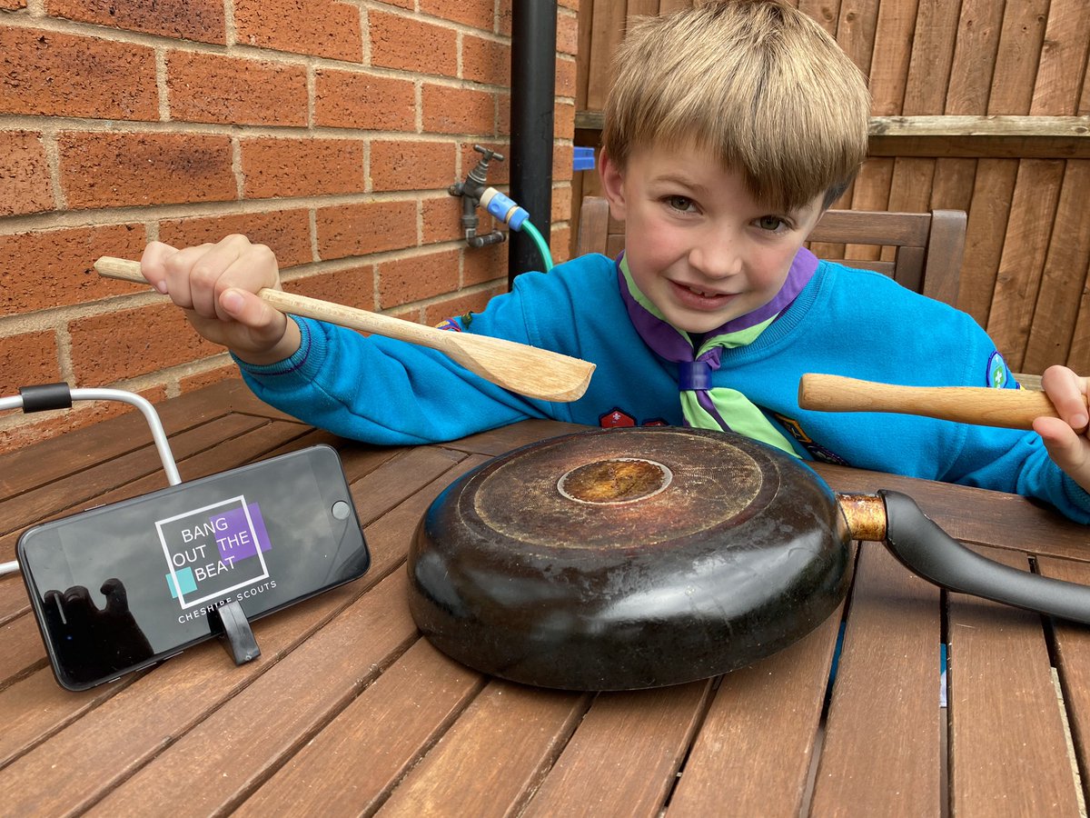neonangel48's tweet photo. @clairabel3107 @CheshireScouts @stathamscouts Matty completing the #Bangoutthebeat at the closing ceremony of this weekends #VirtualCuBe2020 https://t.co/Sk8KrkBToe