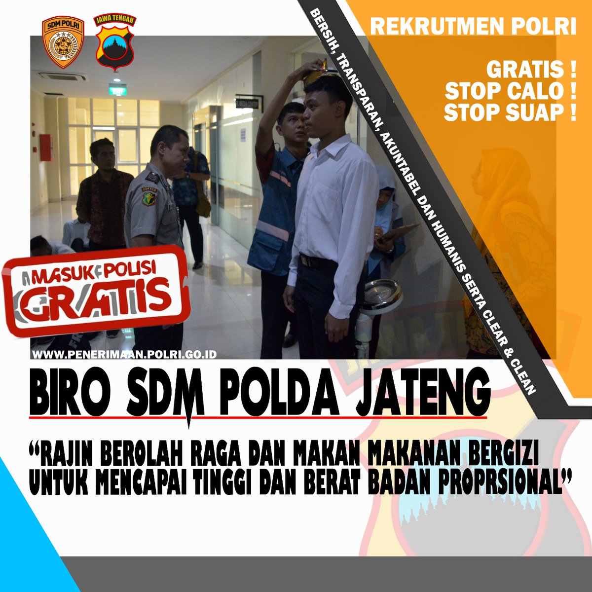 Tidak ada yang instan, semua melalui proses.Persiapkan dirimu sebaik mungkin 🙏

Untuk menjadi Anggota POLRI, Bukan Sekedar langsung Diterima, namun juga perlu latihan dan pengorbanan.

#ssdm
#rekrutmenpolri2020
#Penerimaananggotapolri2020
<a href="/ssdm_polri/">ssdmpolriofficial</a>
<a href="/rekrutmen_polri/">REKRUTMEN POLRI SSDM</a>