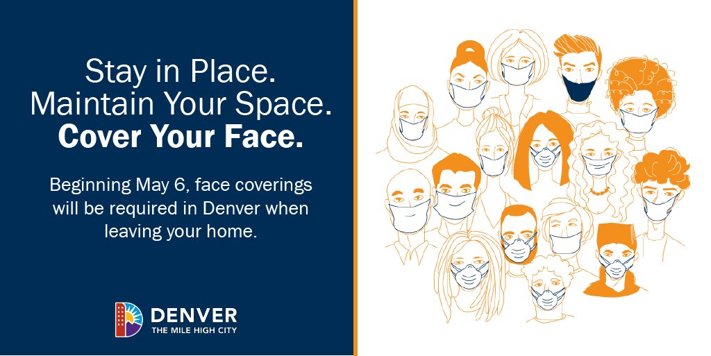 MayorHancock's tweet photo. ICYMI: Starting May 6th, face coverings will be required while inside of, or waiting in line for, some businesses, facilities or locations – including any retail or commercial business, at a bus stop or health care facilities. 

Public Health Order: https://t.co/tSePORQFzd https://t.co/fJThbClX0H