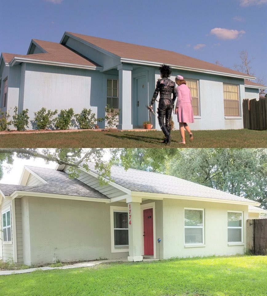 viewmistress's tweet image. #ArchitectureMovieChallenge Movie with suburban house...   EDWARD SCISSORHANDS @JanuaryMovie