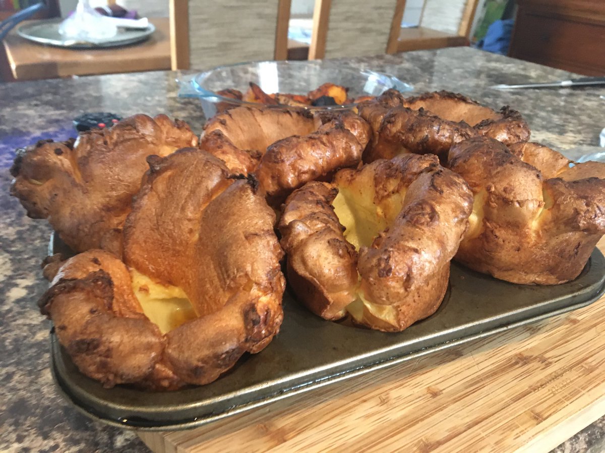 Christmas goose fat came in handy for today is Sunday roast Yorkshire puddings