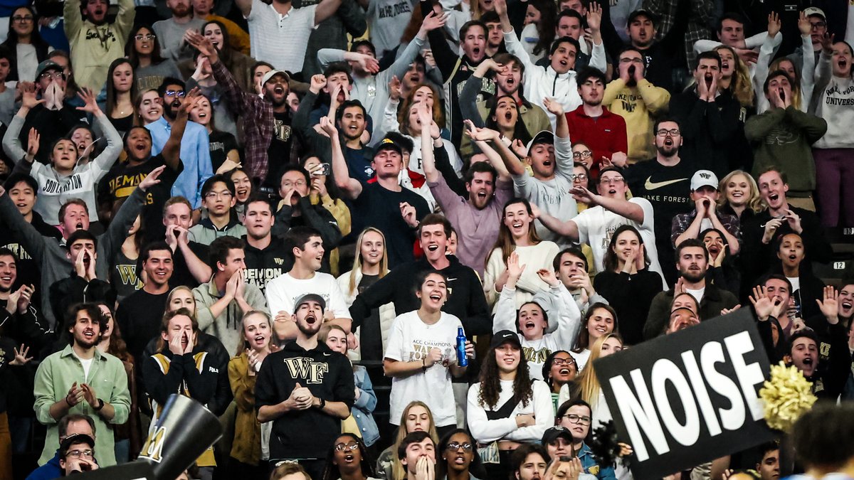 DemonDeacons's tweet photo. .@WakeForest students: We can't wait to see you cheering on @ForbesWakeHoops &amp; @WakeMBB this season! You guys make a difference. 

#GoDeacs 🎩 https://t.co/hAUHxl8Q1a