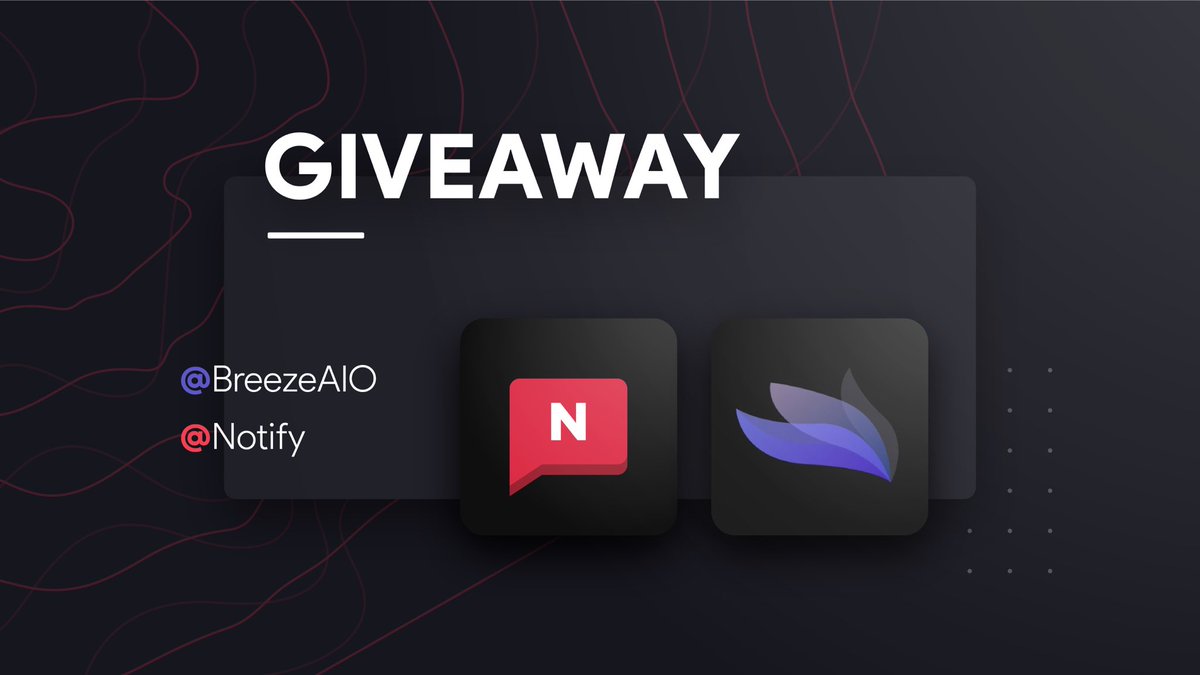 notify's tweet image. Now let’s giveaway a copy of Breeze AIO and a Notify membership 🎁 

To enter:
-Follow @notify and @BreezeAIO
-Retweet
-Reply “BREEZE”

Ends tomorrow 🥳