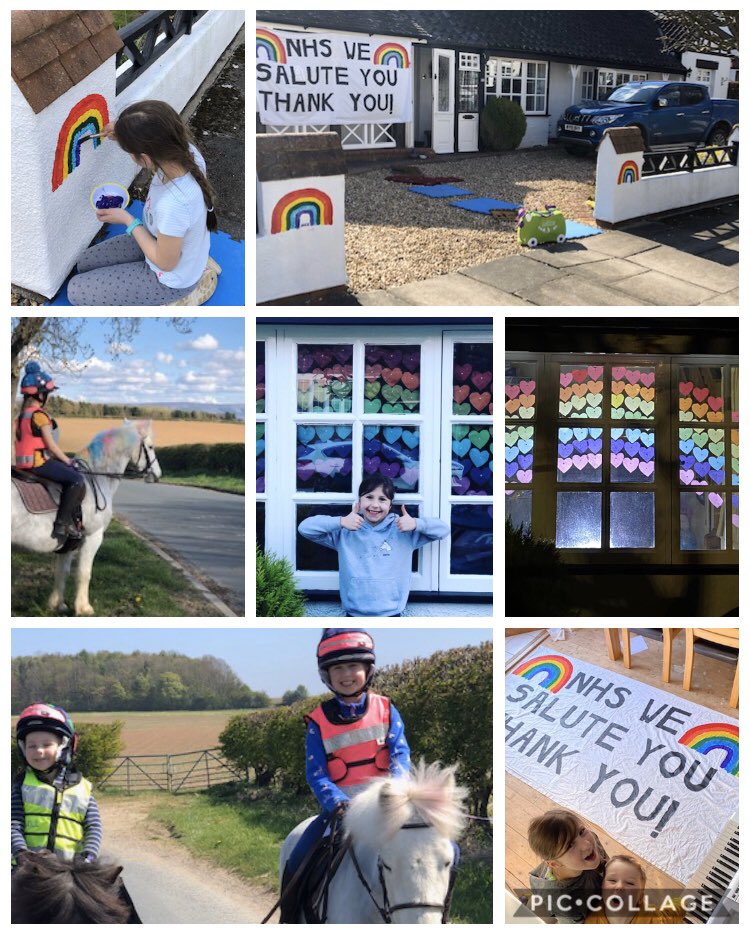AvenuePrimaryUK's tweet photo. Sophia and Jack have been very busy making their house full of rainbows for people to see when walking past 🌈 They have also been on lovely sunny horse rides together! https://t.co/XeIrRzhCzv