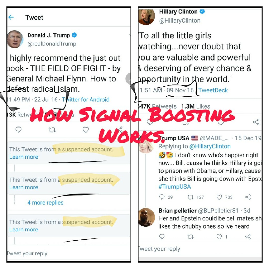 TheSilentWarRe1's tweet image. How #SignalBoosting Works&amp;gt;

Play the Compare "#Influencer #Accounts" game.
Discover #Assets. 

Flag um n Tag Um!

#Cabal #Bot #Deepstate #Maga #Qanon #DNC #GOP #MOS