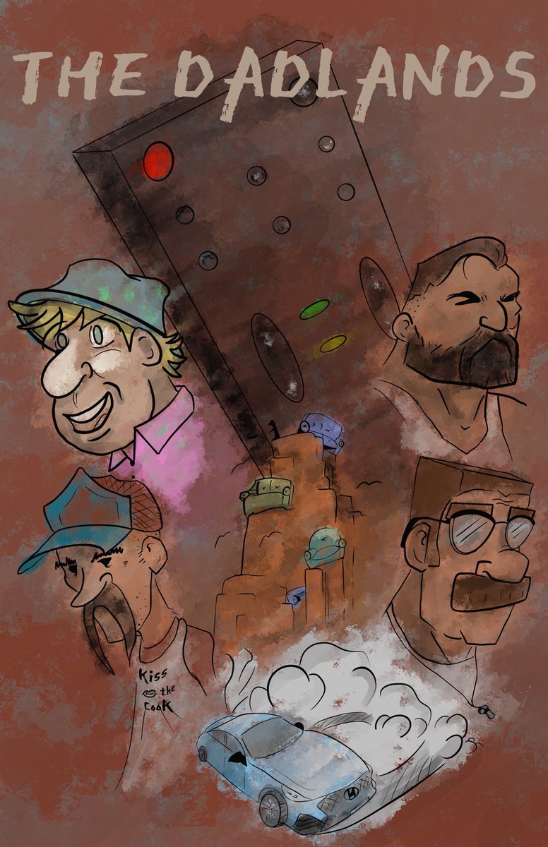 Made a cover for #thedadlands and, of course, for <a href="/JustinMcElroy/">Justin “Hoops” McElroy</a> , <a href="/travismcelroy/">Travis McElroy (Self Parody)</a> , and @DocCurm! Hope you guys like it! <a href="/TheZoneCast/">The Adventure Zone</a>