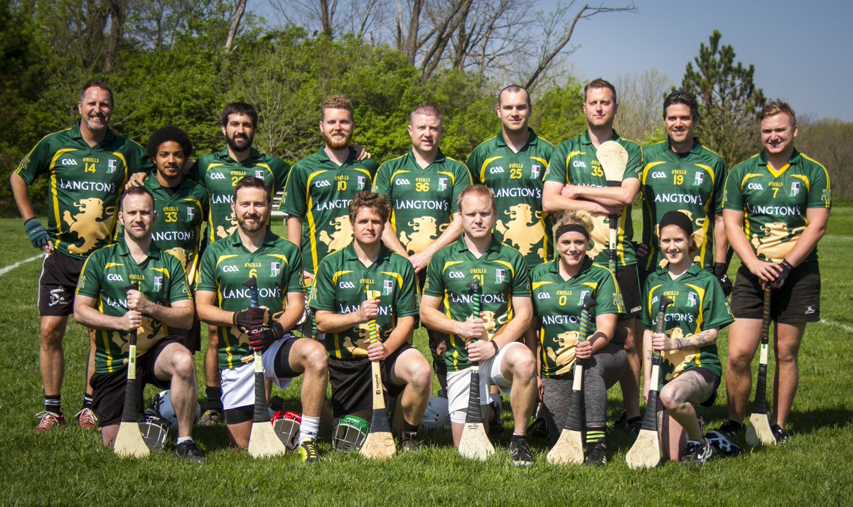 Today would've been week 3 of our hurling pub league season. But, nope.
This is our Langston's team pic from 2016, maybe the best jerseys we've ever had. @gaa @usgaa <a href="/HeartlandUSGAA/">Heartland USGAA</a>