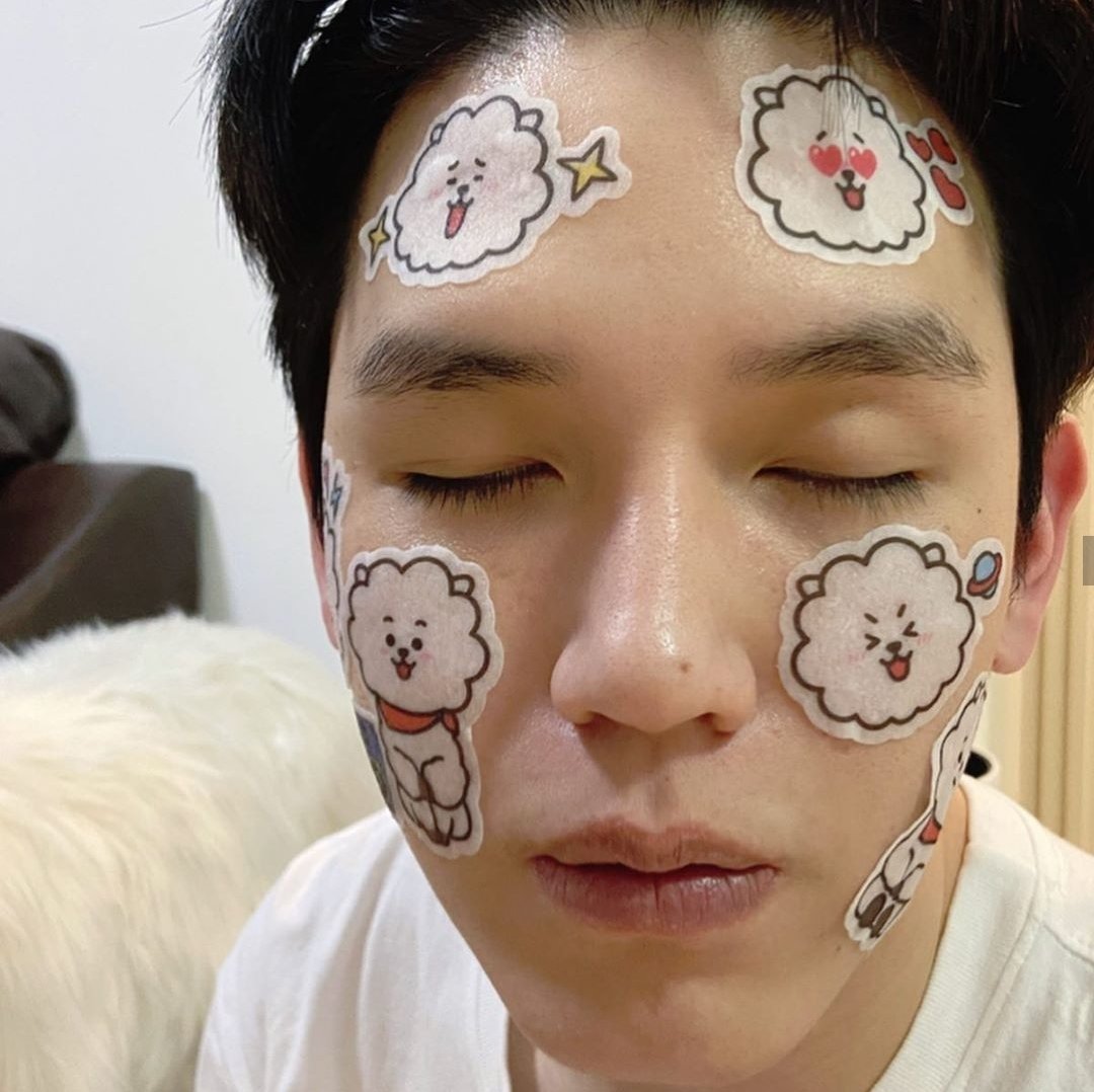 when he showed us the correct way to apply face masks