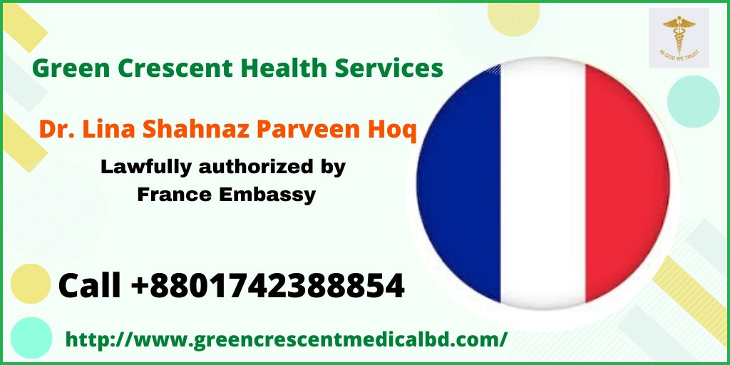 GreenCrescentBD's tweet photo. Medical instruction for France embassy Visa Applicant.
Green Crescent Health Services and Dr. Lina Shahnaz Parveen Hoq is lawfully authorized by the France embassy, Dhaka, Bangladesh citizens.
More Info: https://t.co/HddmkeexRO
#GREENCRESCENT #FranceEmbassy https://t.co/OJH4MKnH1l