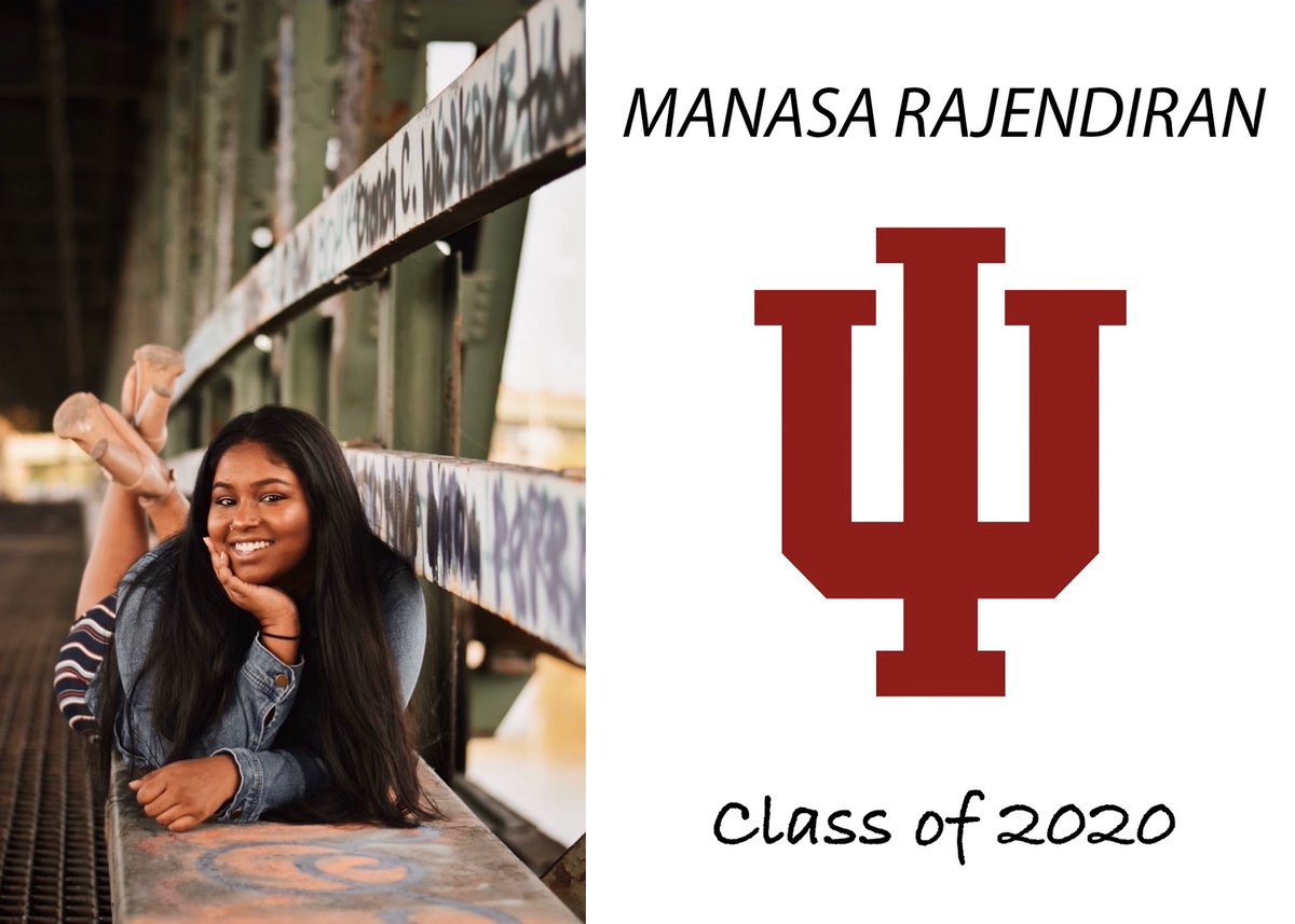 BVW2020's tweet photo. Manasa Rajendiran! She will attend Indiana Univeristy in the fall and plans on double majoring in Health Care Management &amp; Policy and Public Policy Analysis https://t.co/TJhzSGULCA