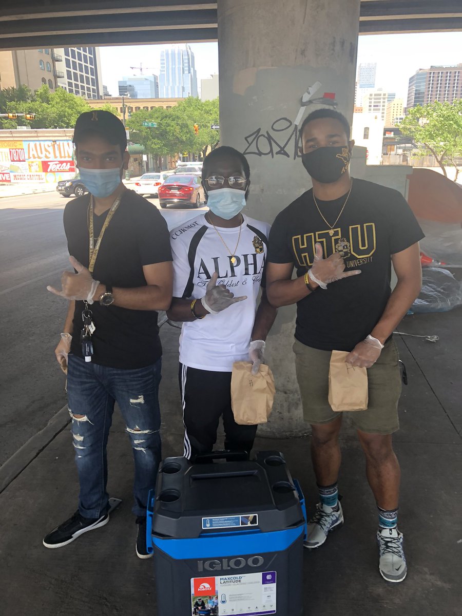 HTAlphas's tweet image. The Brothers used this quarantine to their advantage to feed the homeless. It was a GREAT success, they fed over 70 people!