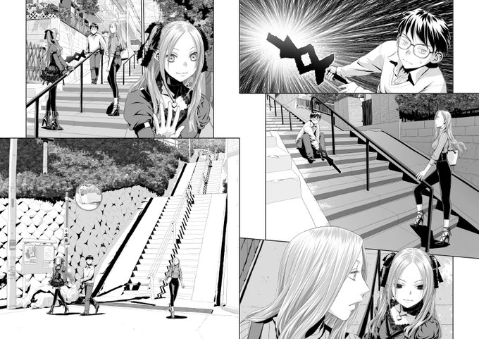 愚作「鞘-SAYA-」から、台詞フキダシ擬音無し絵、その,16
レイアウトし易いから基本的に見開き2ページ分で作業しています

あ、ネタバレ……(°ー°;) 