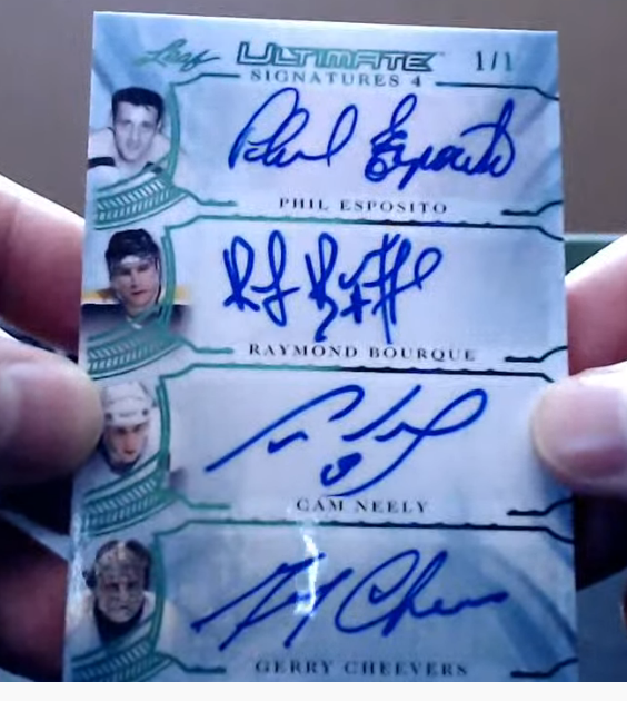 HughesDude's tweet photo. Pulled this 1/1 Boston Bruins card in a box of Leaf Ultimate. Nothing more exciting than pulling a 1/1 card. #Hobbies #SportsCards #autographs https://t.co/CuhDxWYjoF