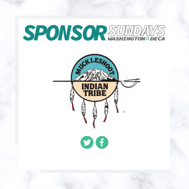 DECA_Washington's tweet photo. The @MuckleshootT is a major contributor to the local economy and community providing resources to other governments, schools, non-profits, and churches throughout Washington. Thank you for sponsoring 2019 FLC Scholarships! https://t.co/pzA19FBE4R