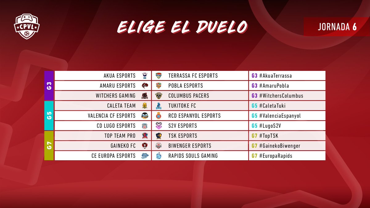 MatchappeSports's tweet photo. 🗳️ ¡VOTACIÓN 6ª JORNADA #2LigaCPVL!
Retomamos el baile en la clasificación y tienes varios candidatos para elegir. ¿Con qué Duelo te quedas?
➡️ Utiliza el hashtag del partido que aparece en la imagen. ¡Escoge bien!
⏳ La votación se cierra mañana lunes a las 14:00h https://t.co/MvfFqSoiSD