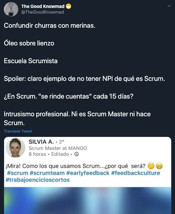 adiazmaroto's tweet photo. #Indignante La cobardía, ruindad y falta de ética de Israel Lopez llega a su siguiente nivel al insultar y menospreciar públicamente a una Scrum Master a sus espaldas. Como siempre sin escrúpulos y usando la manipulación como instrumento de publicidad. https://t.co/a1MeBLaUl4