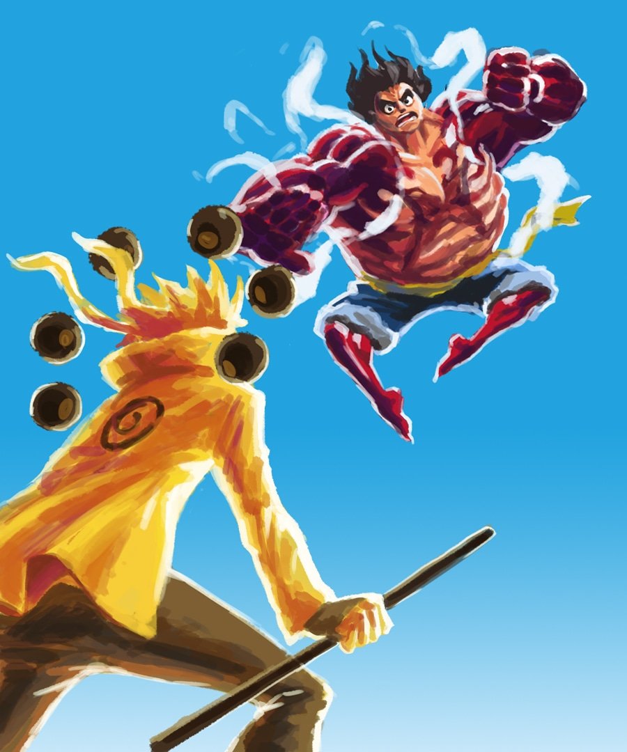 Mans Rella on Twitter "Naruto vs. Luffy fanart (First steps in CG art