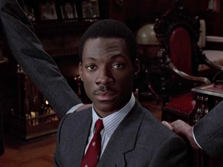 Eddie Murphy breaking the fourth wall in "Trading Places"