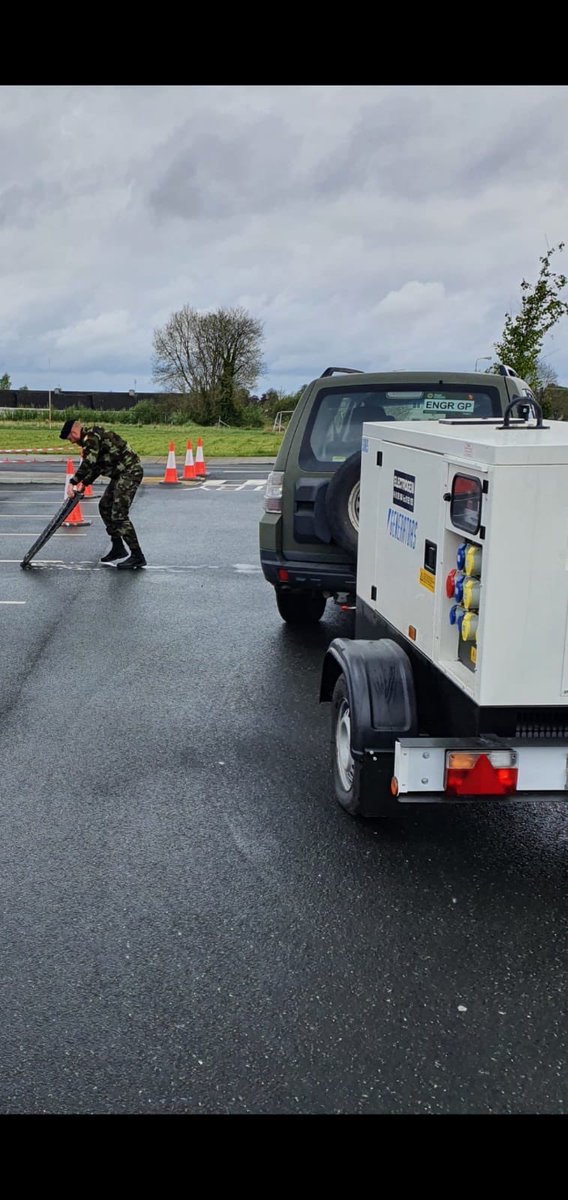 DF_Engineers's tweet photo. Each @DF_Engineers unit has a Standby Team ready to respond quickly to any requests for engr support throughout the #COVID emergency. Last week, DFTC Engrs responded to a power fault at #Newbridge Test Centre, getting it back up a running in a few hours and keeping testing going. https://t.co/WP05XHGkWg