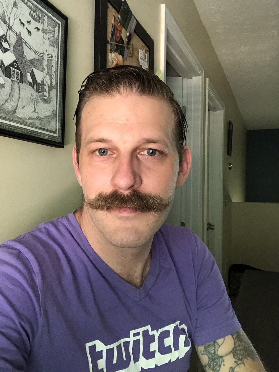 IC1415's tweet photo. Wife says now that quarantines are ending it’s time to get rid of my mustache, I disagree. Poll below https://t.co/H2h9GctShR