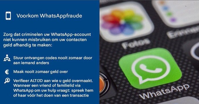 Een 71-jarige man ontving dit appje. Gelukkig was hij door zijn dochter gewaarschuwd en had hij meteen door dat het ging om #whatsappfraude. Wel slachtoffer geworden? Doe altijd aangifte. Dit kan sinds kort ook via politie.nl/themas/whatsap…. Svp RT.