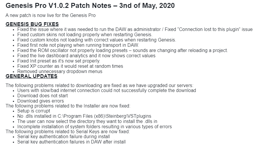 gormagion's tweet image. Just read the release notes from the latest update for #genesispro, and I'm wondering, after so many years, how did this pass beta stage at all?