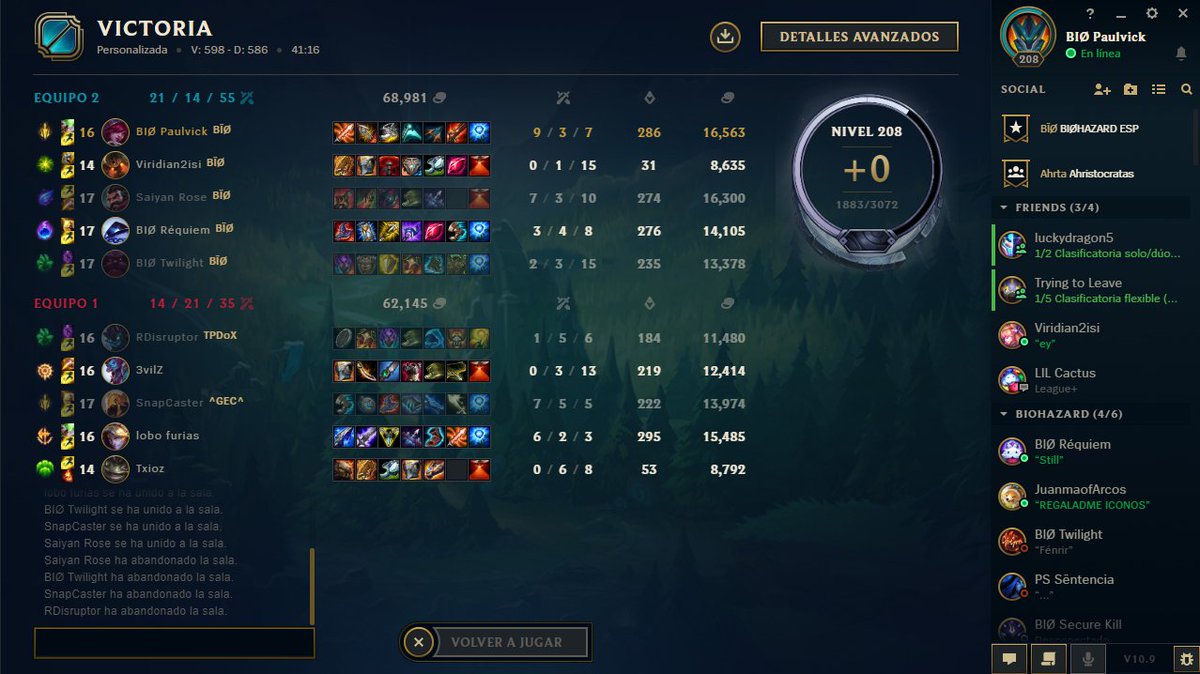 Biohazard_lol's tweet photo. Ganamos la jornada 5 vs @Guardians_EC  y nos ponemos 5-1 en la @EASspain nos mantenemos en los puestos altos de la tabla GG! https://t.co/fuzfRsgTi5